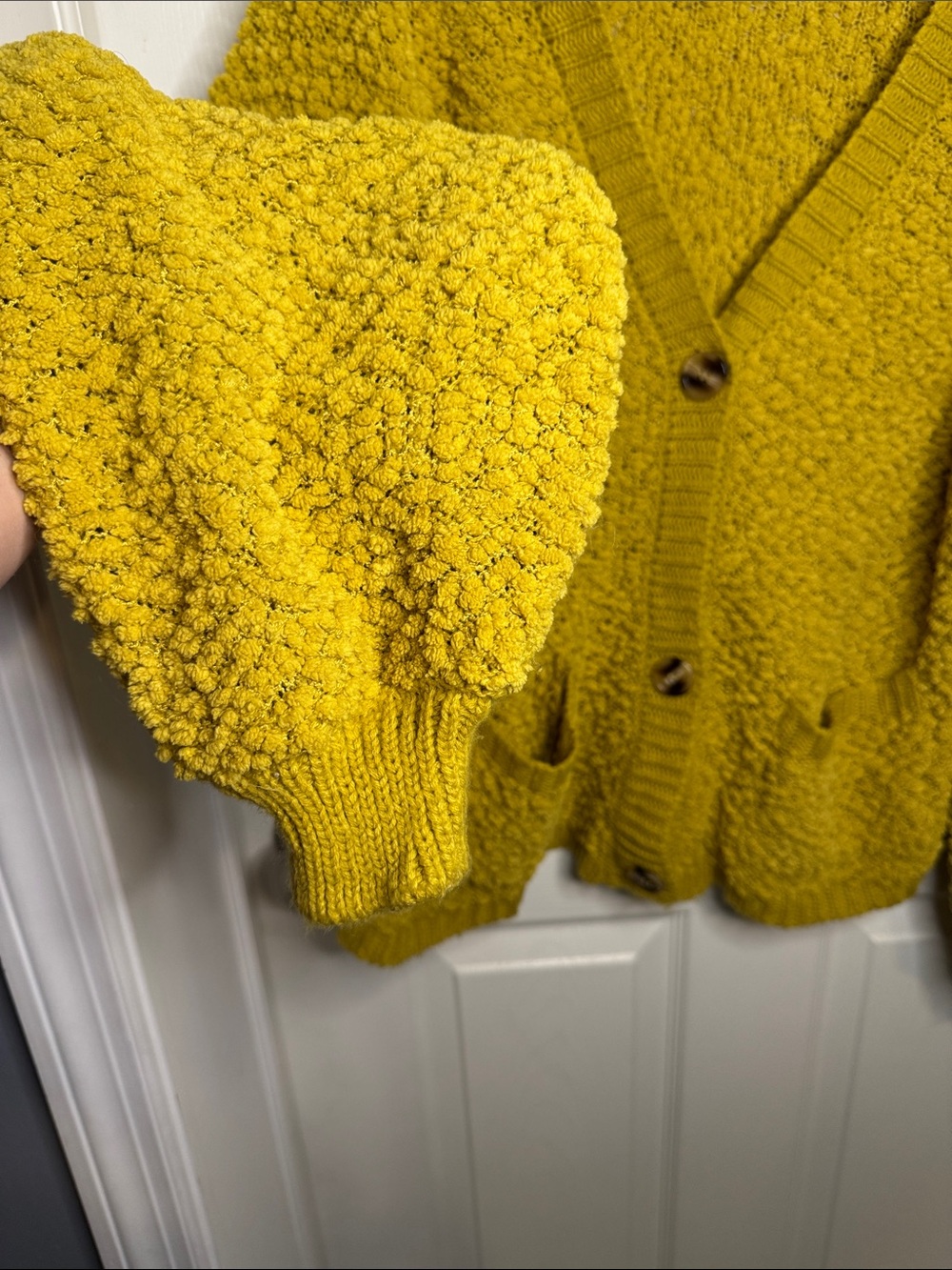 Zenana Outfitters Mustard Button-Front Cropped Cardigan - Picture 4 of 5